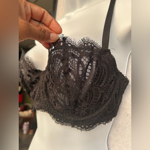 Victoria's Secret Black Dream Angels Push-Up Bra Without Padding Lace Sheer 34DD - Picture 5 of 6